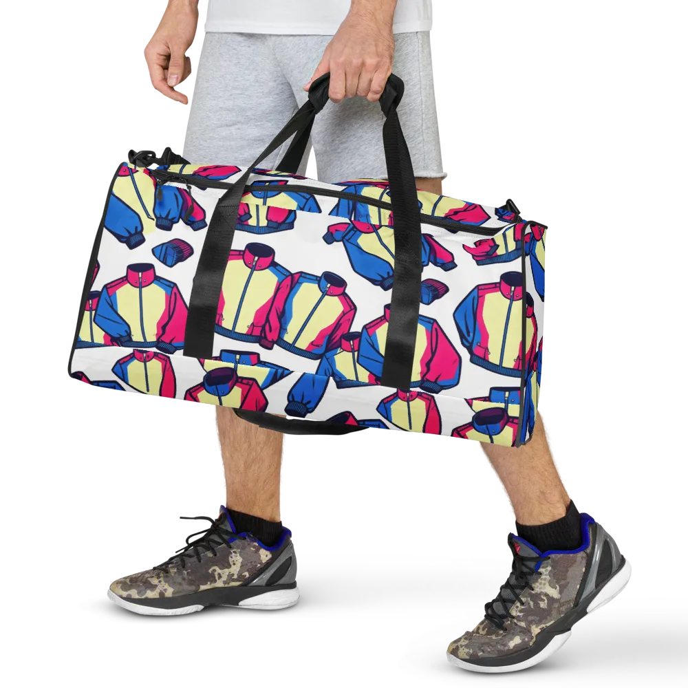 Neon Windbreak on Duffle Bag — Front