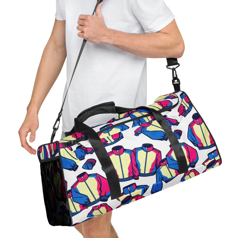 Neon Windbreak on Duffle Bag — Right Front