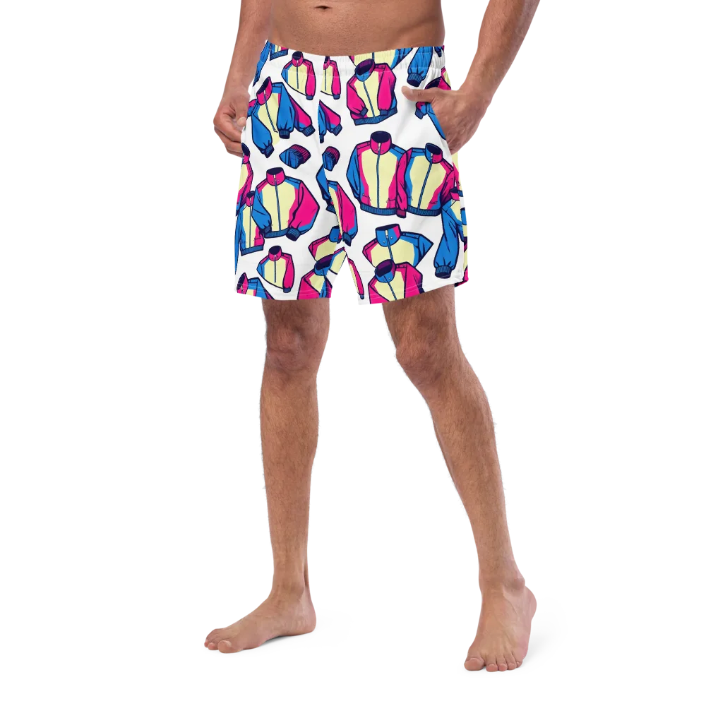 Neon Windbreak on Swim Trunks — Left Front