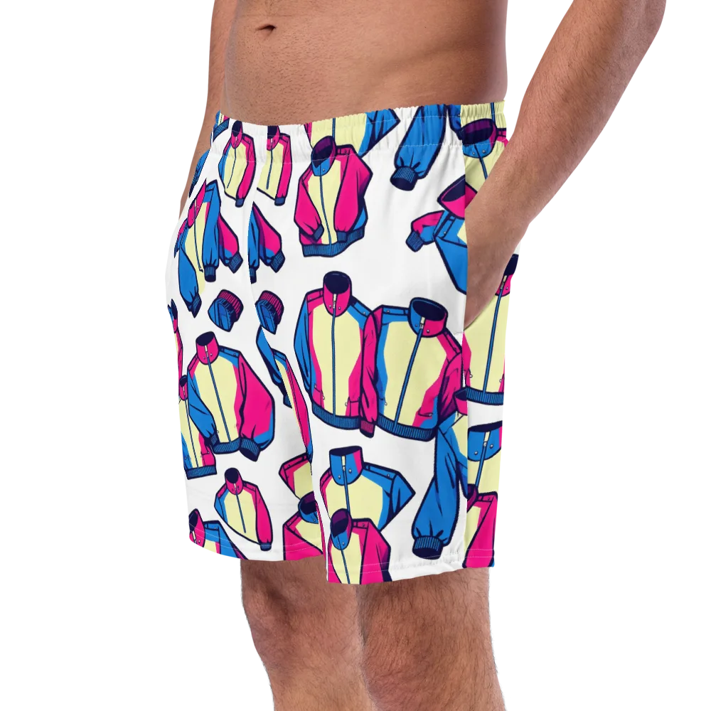 Neon Windbreak on Swim Trunks — Left Front