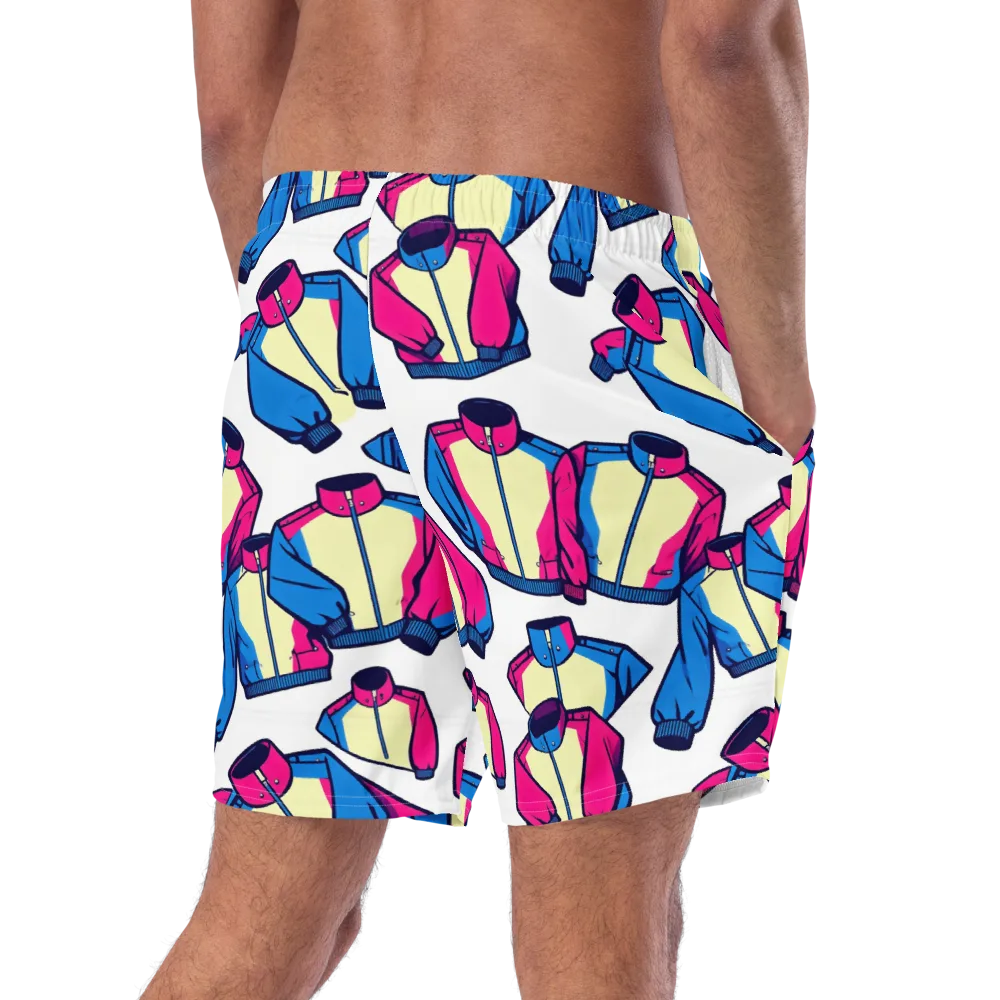 Neon Windbreak on Swim Trunks — Right Back