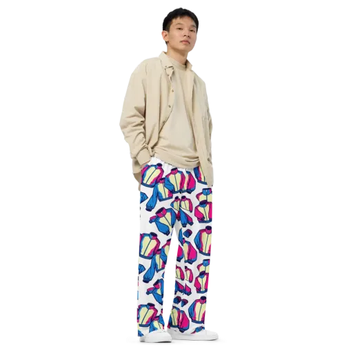 Neon Windbreak on a Wide-Leg Pants