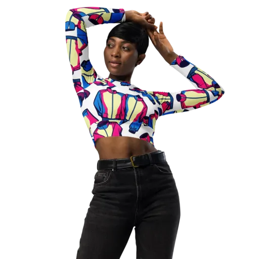 Neon Windbreak on a Long Sleeve Crop Top