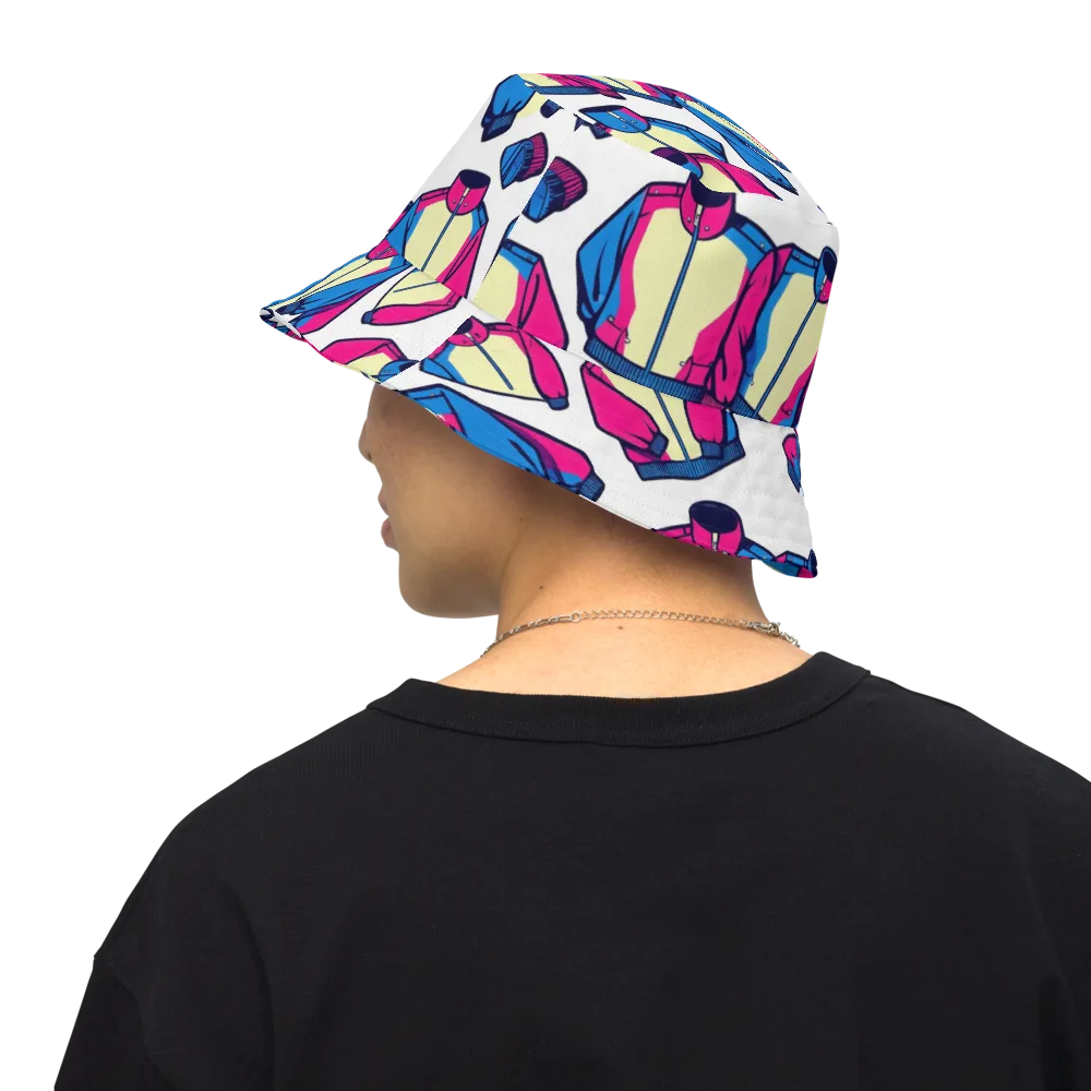 Neon Windbreak on Reversible Bucket Hat — Back Inside