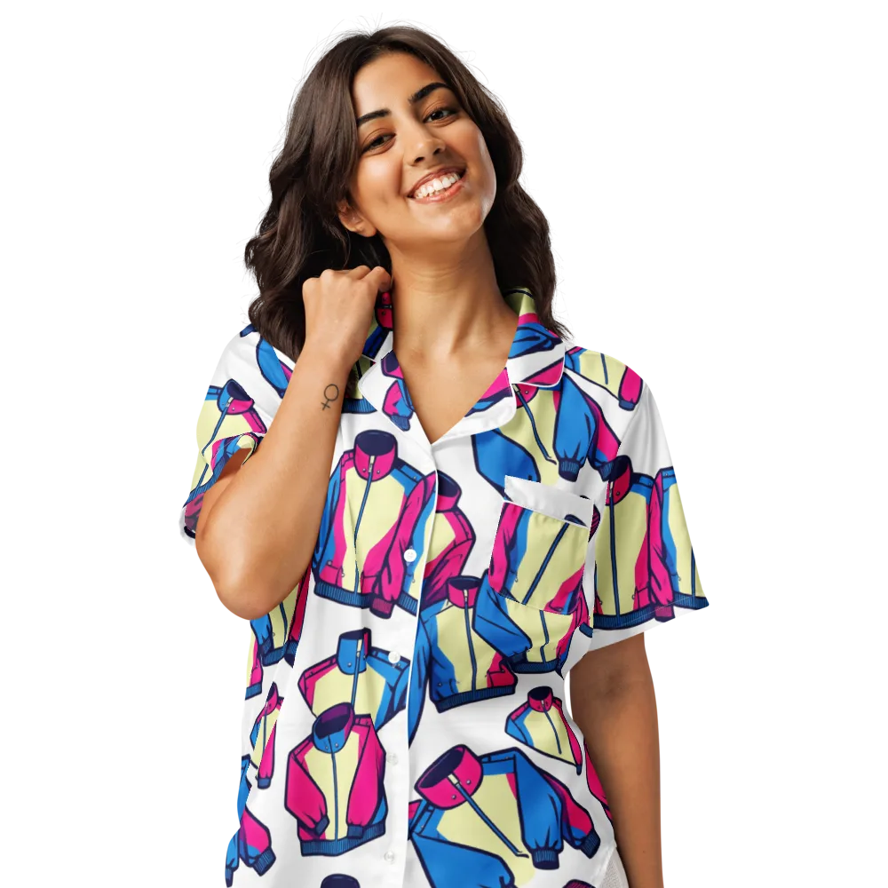 Neon Windbreak on Women's Short Sleeve Pajama Top — Front