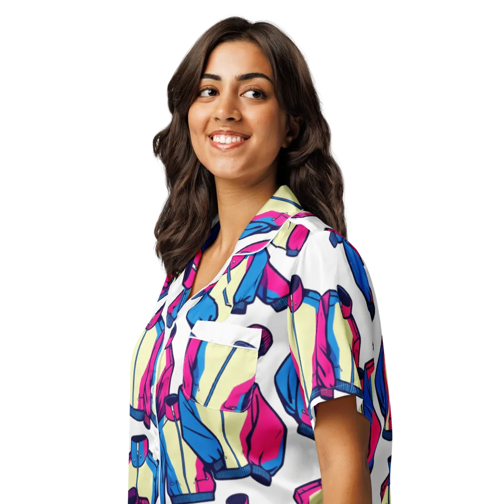 Neon Windbreak on Women's Short Sleeve Pajama Top — Left Front