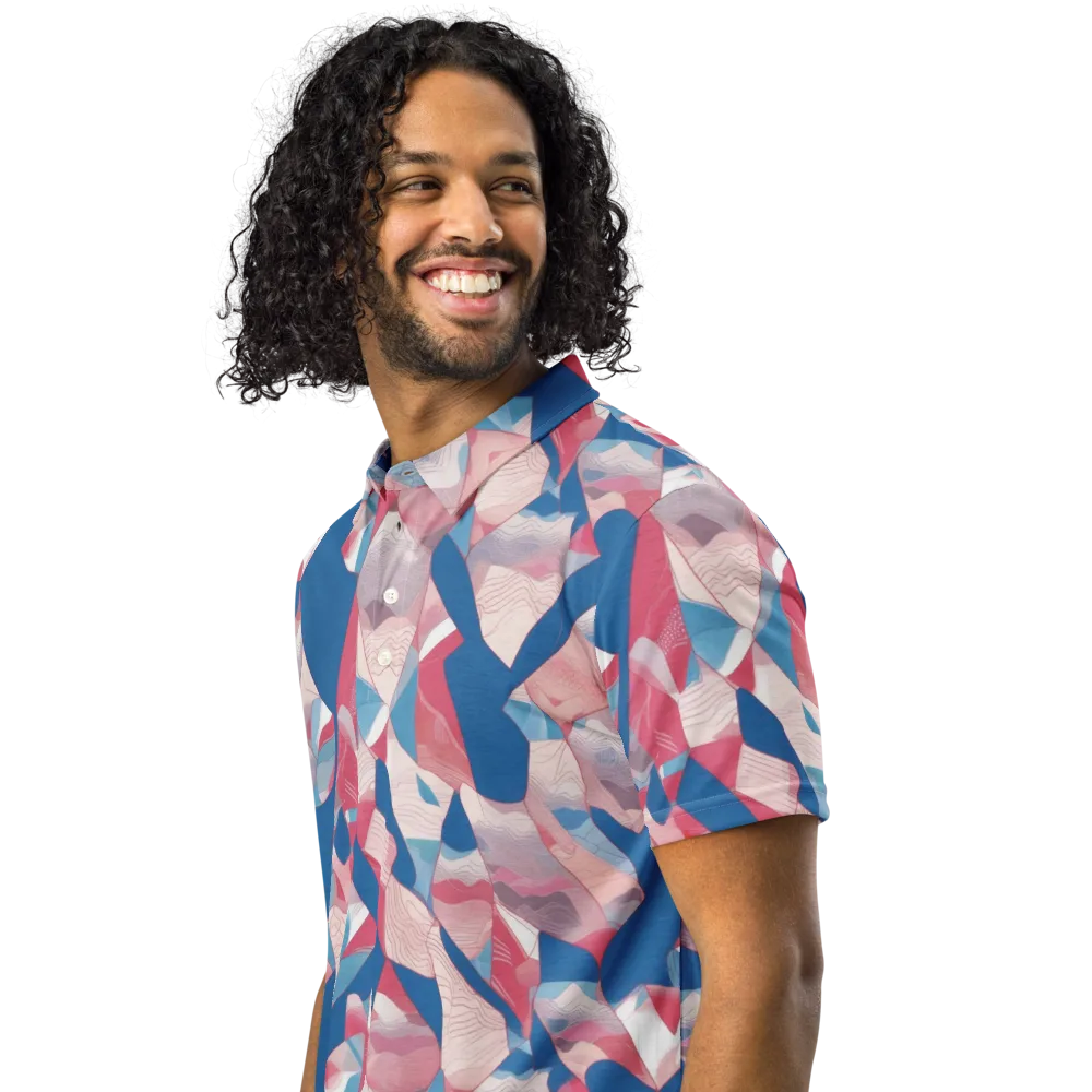 Pink Tectonics on Men's Slim Fit Polo Shirt — Left Front
