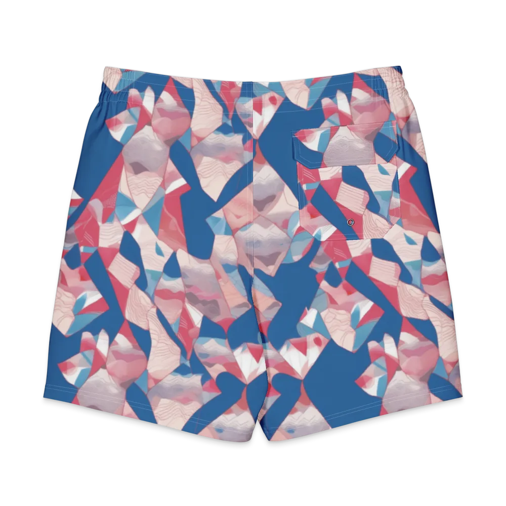 Pink Tectonics on Men's Board Shorts — Back