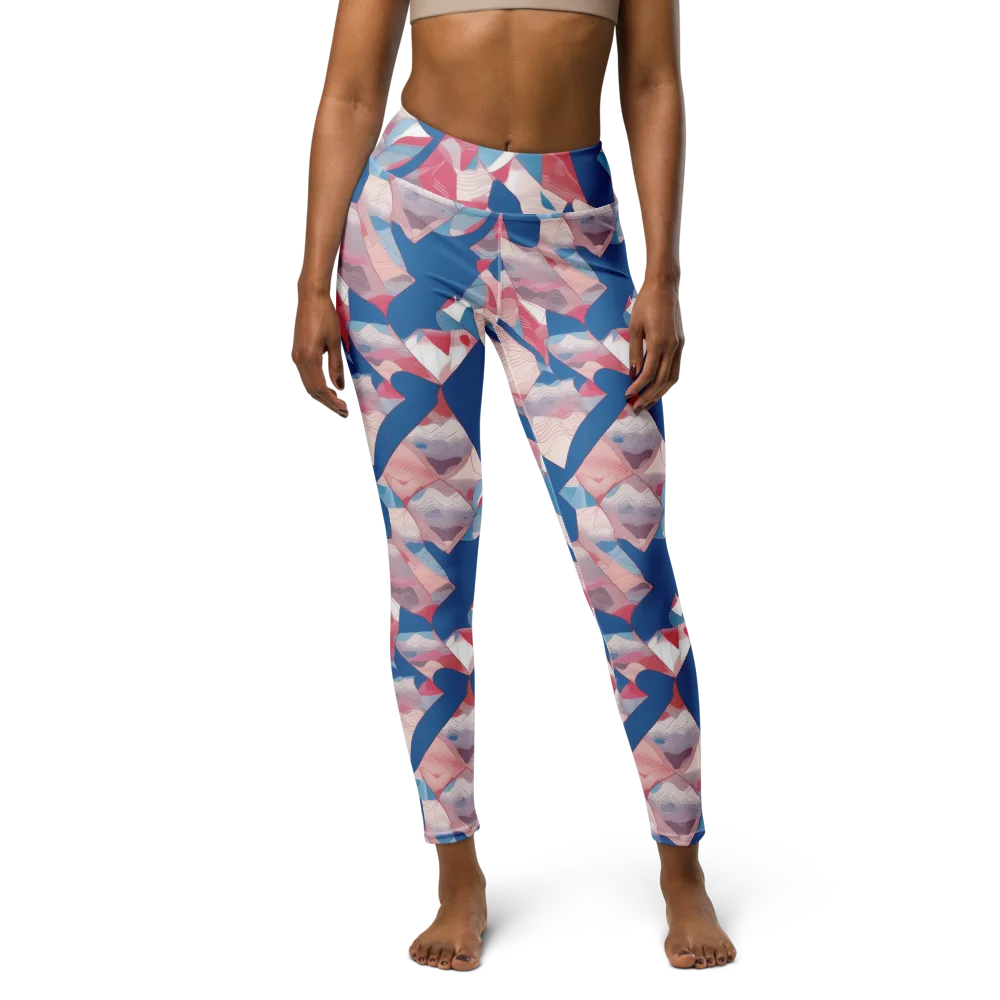 Pink Tectonics on Yoga Leggings — Front