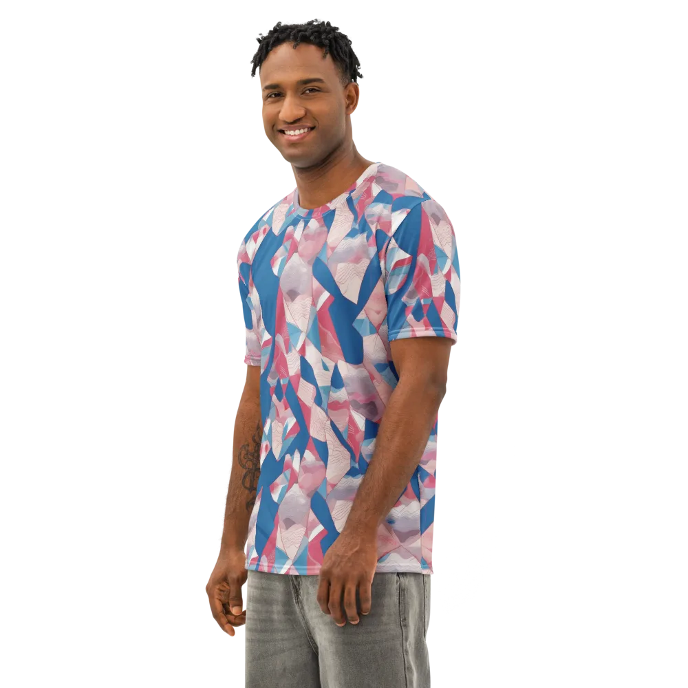 Pink Tectonics on Men's Cotton Crew Neck T-Shirt — Left Front