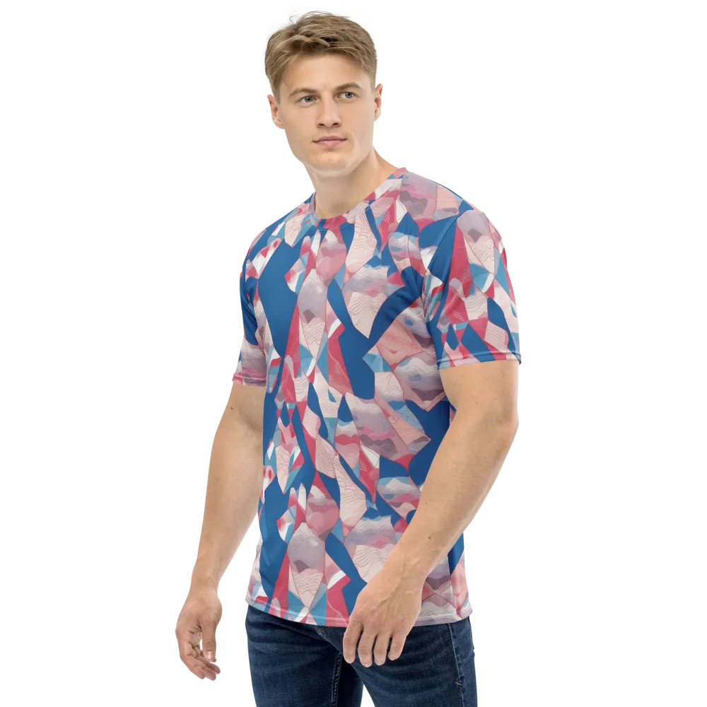 Pink Tectonics on Men's Crew Neck T-Shirt — Left