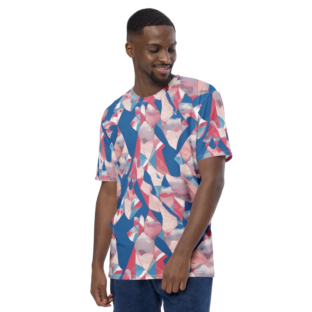 Pink Tectonics on Men's Crew Neck T-Shirt — Left