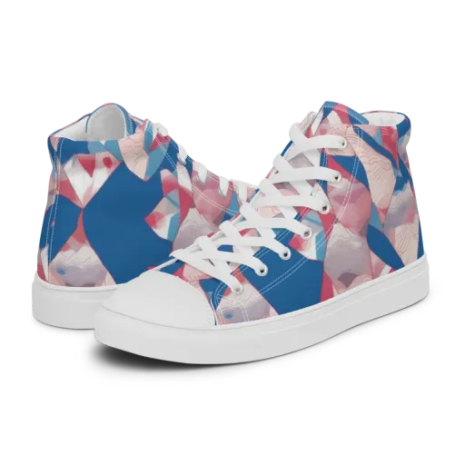 Pink Tectonics on a Men's High Top Canvas Shoes