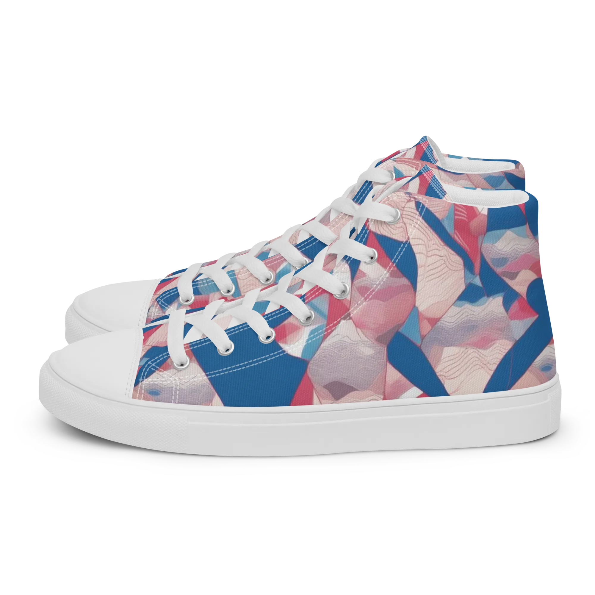 Pink Tectonics on Women's High Top Canvas Shoes — Left