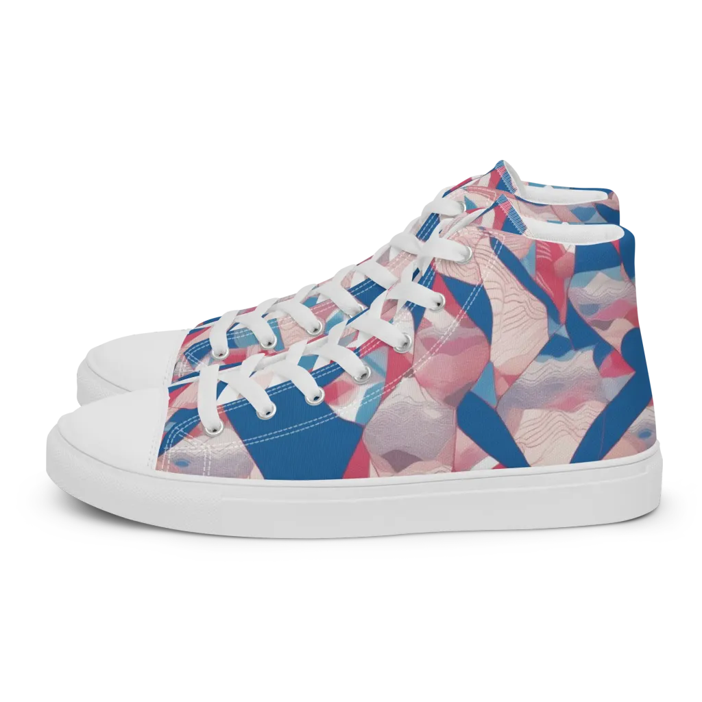 Pink Tectonics on Women's High Top Canvas Shoes — Left