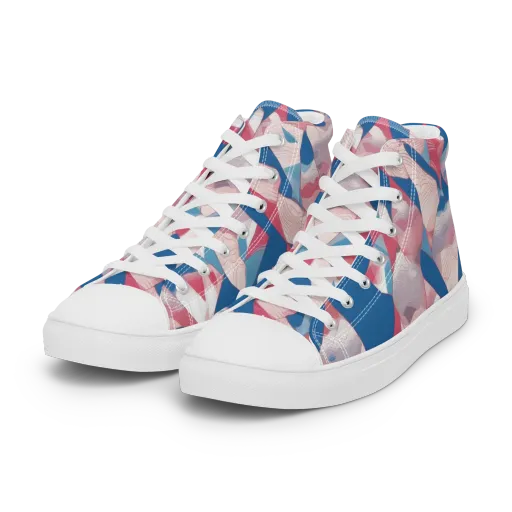Pink Tectonics on a Women's High Top Canvas Shoes
