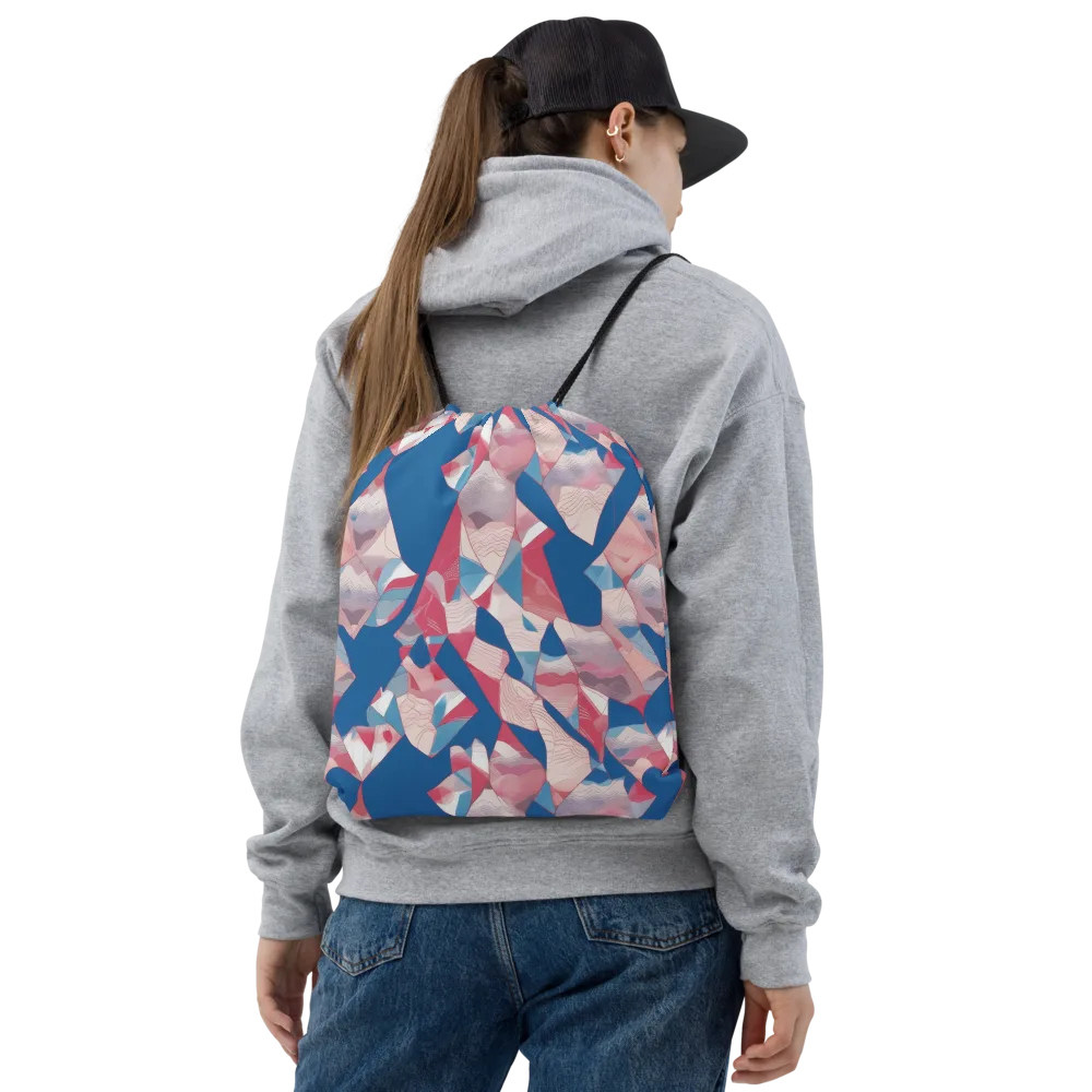 Pink Tectonics on Drawstring Bag — Front