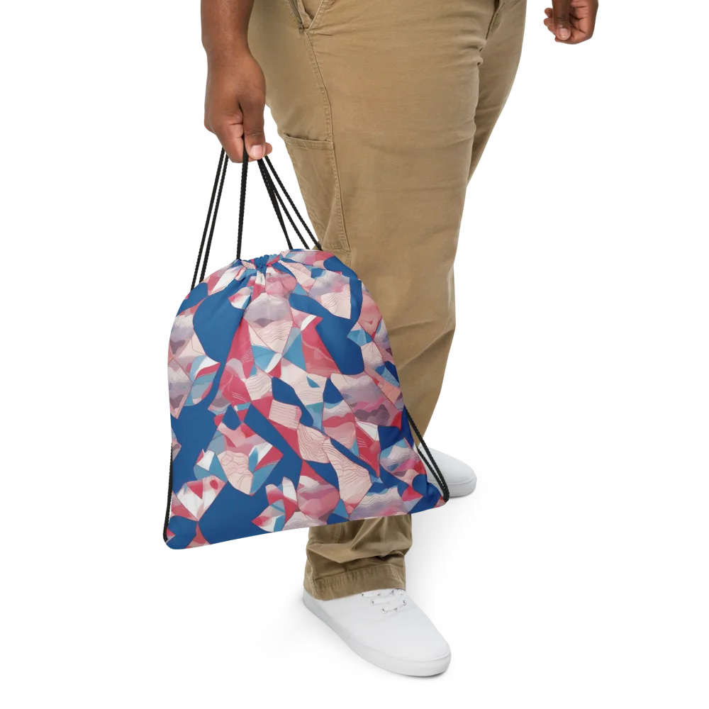 Pink Tectonics on Drawstring Bag — Front