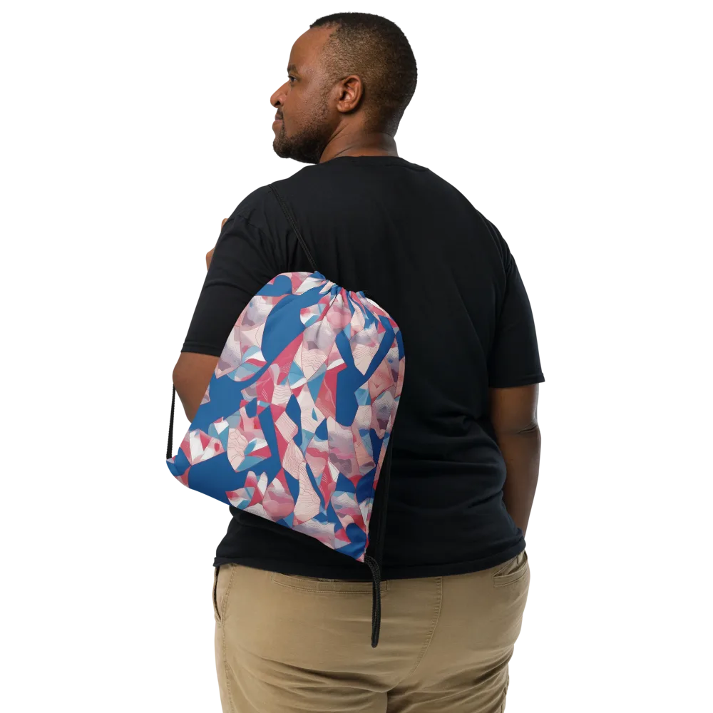Pink Tectonics on Drawstring Bag — Front
