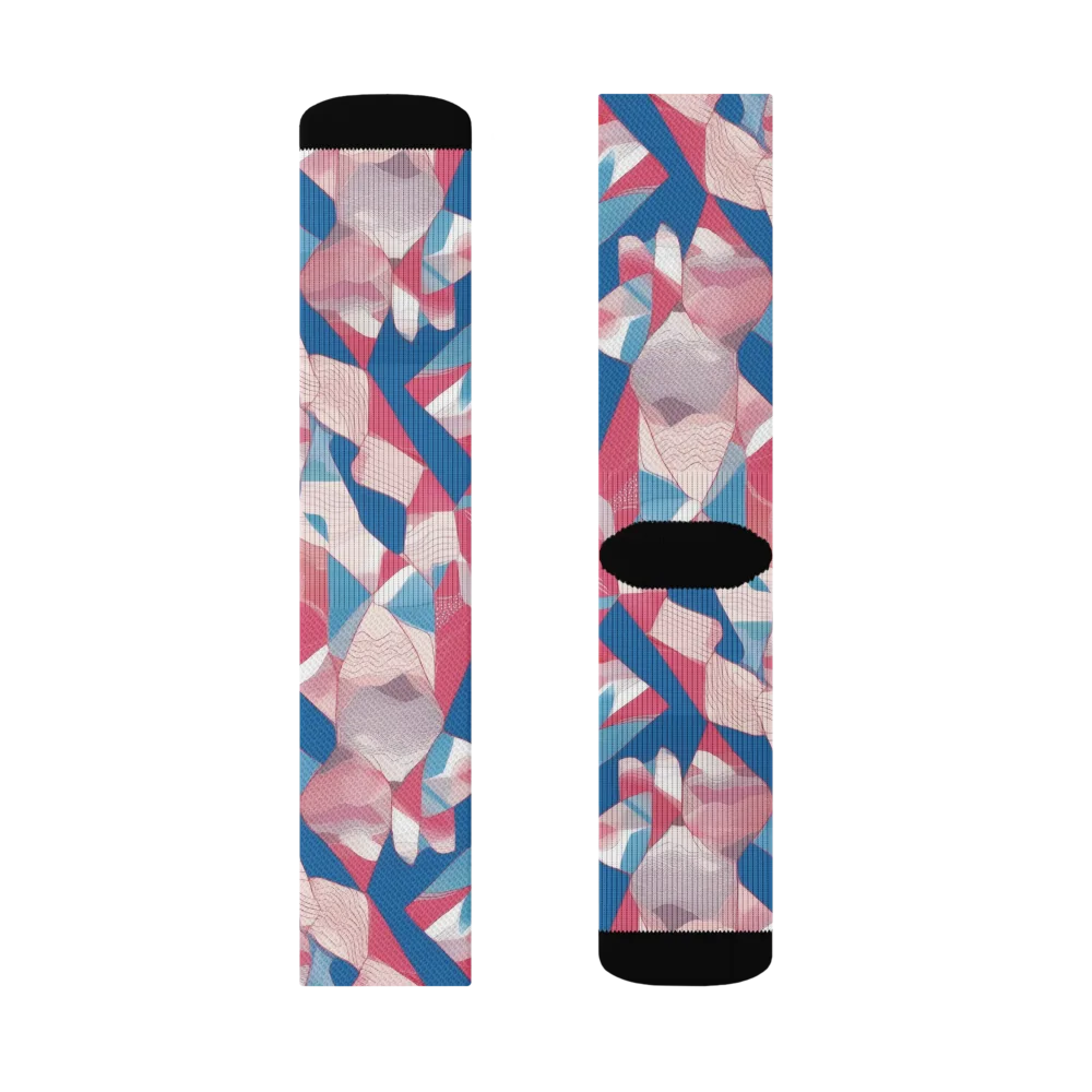 Pink Tectonics on Socks — Left Sock