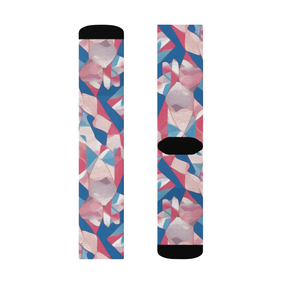 Pink Tectonics on Socks — Right Sock