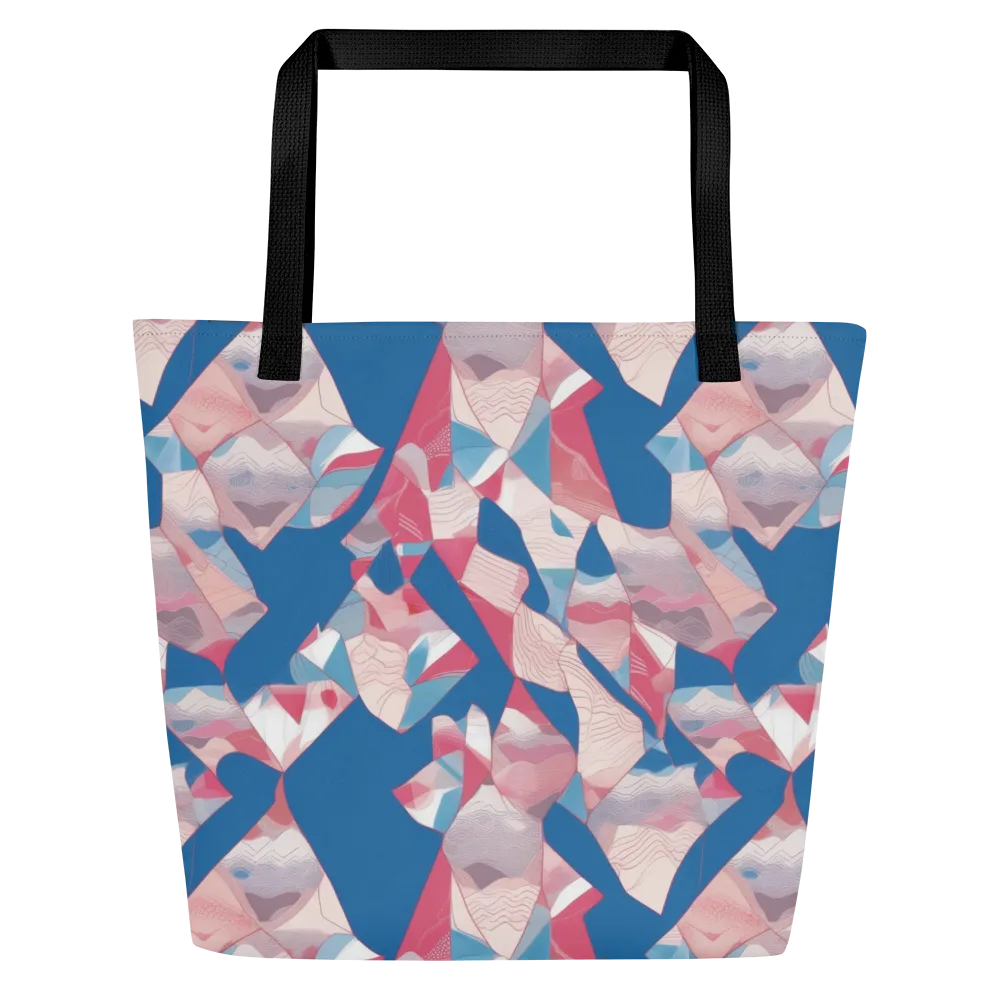 Pink Tectonics on Large Tote Bag W/ Pocket — Front