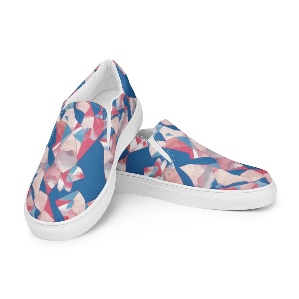 Pink Tectonics on Women's Slip-On Canvas Shoes — Left Front