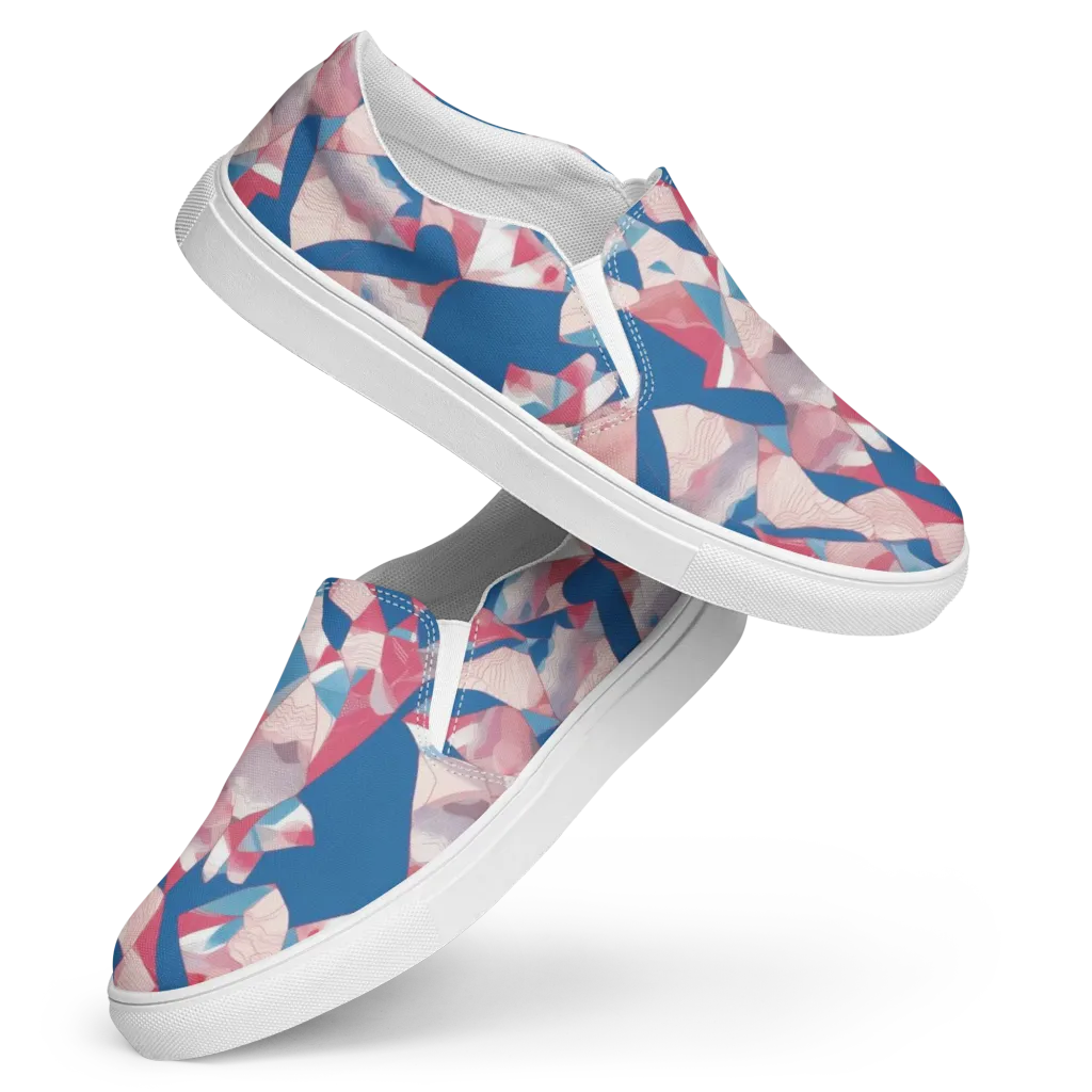 Pink Tectonics on Women's Slip-On Canvas Shoes — Front