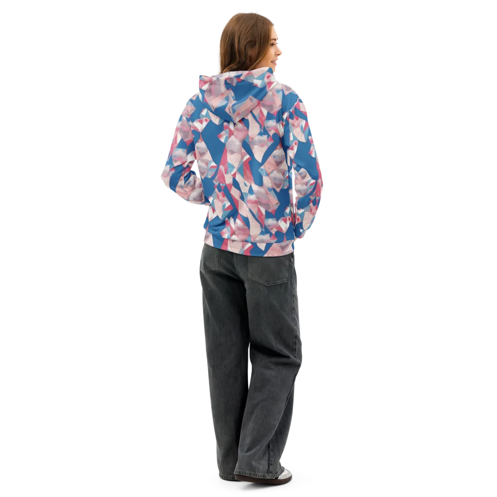 Pink Tectonics on Cotton Hoodie — Back