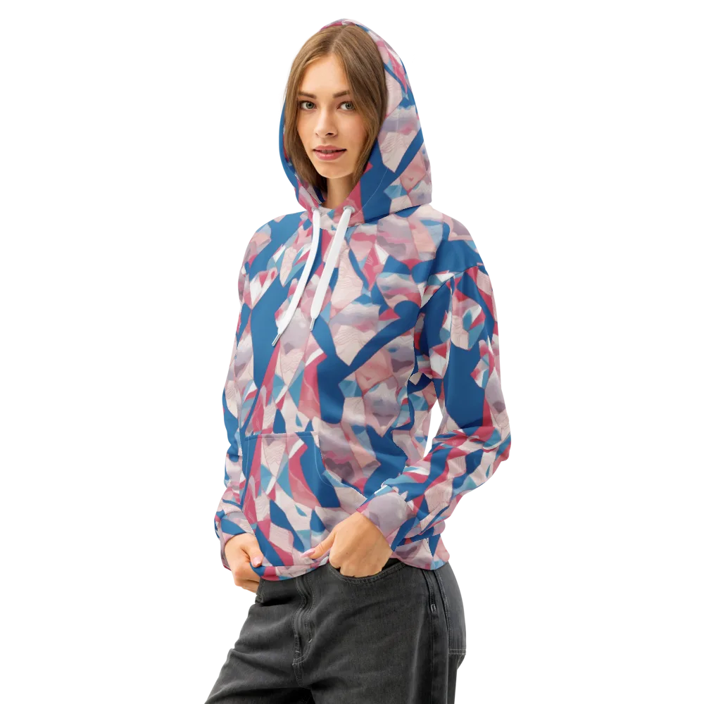 Pink Tectonics on Cotton Hoodie — Left Front