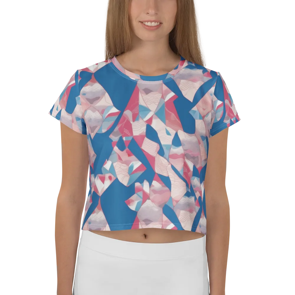 Pink Tectonics on Crop Tee — Front