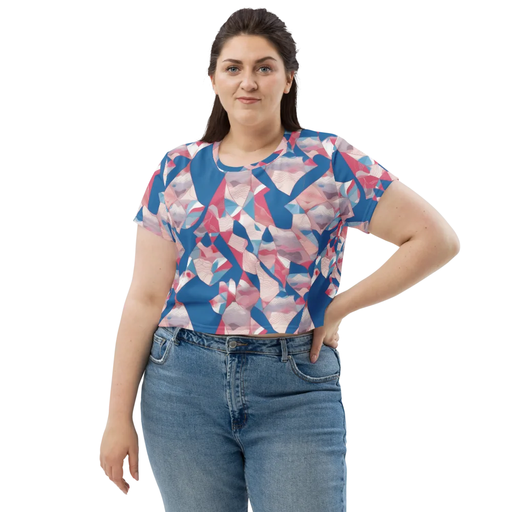 Pink Tectonics on Crop Tee — Front