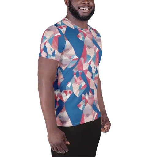 Pink Tectonics on a Men's Athletic T-Shirt