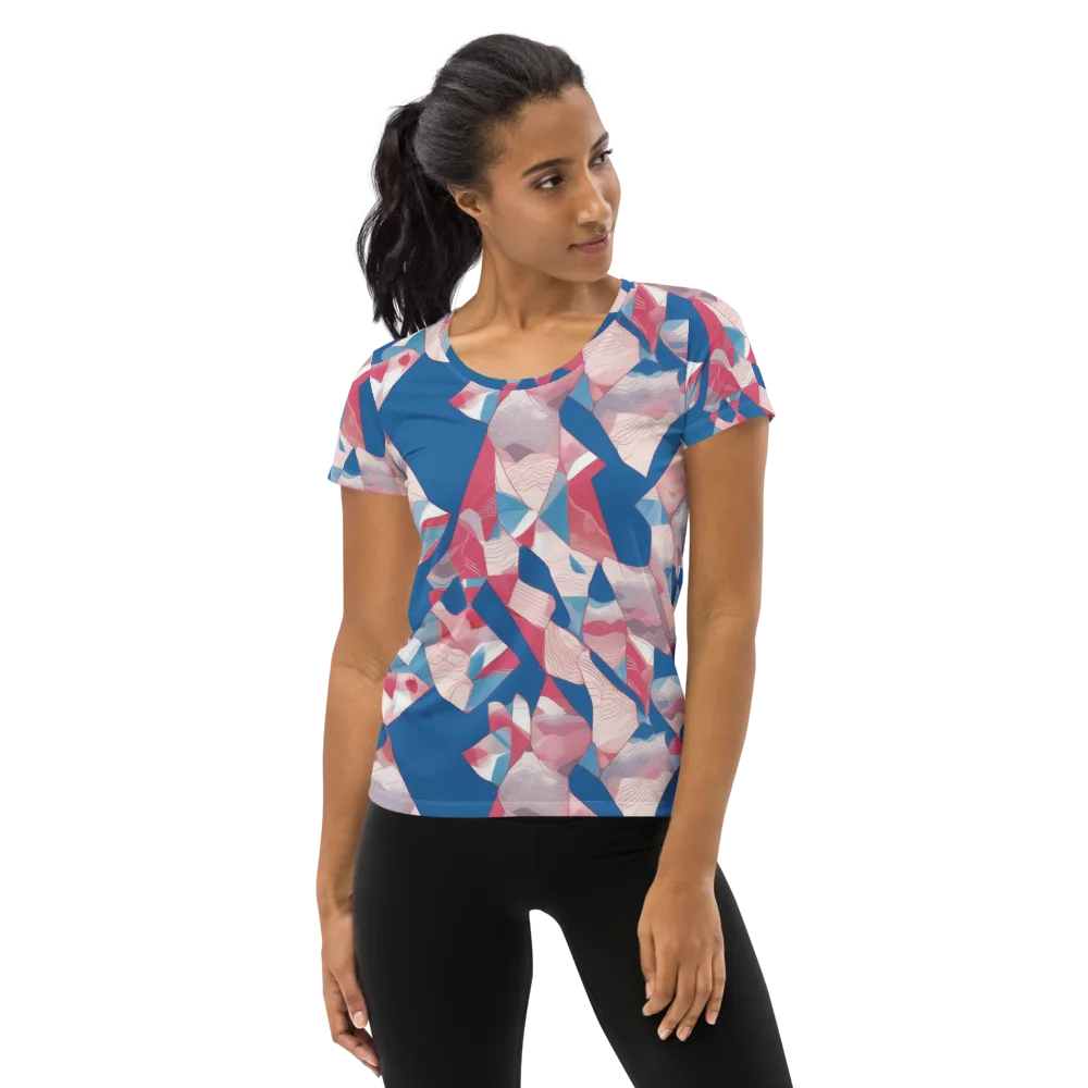 Pink Tectonics on Women's Athletic T-Shirt — Front