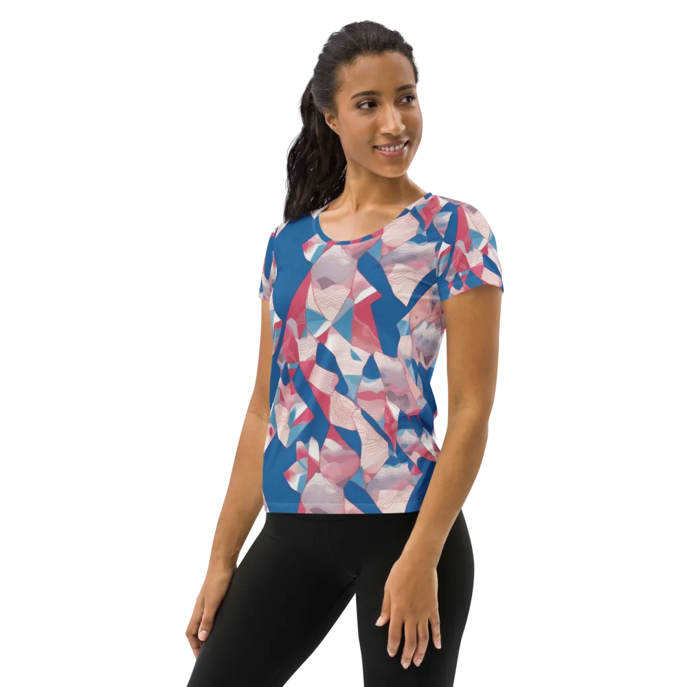 Pink Tectonics on Women's Athletic T-Shirt — Left