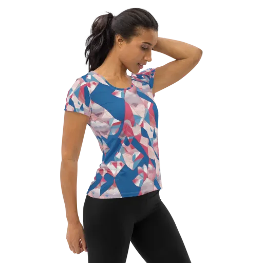 Pink Tectonics on a Women's Athletic T-Shirt