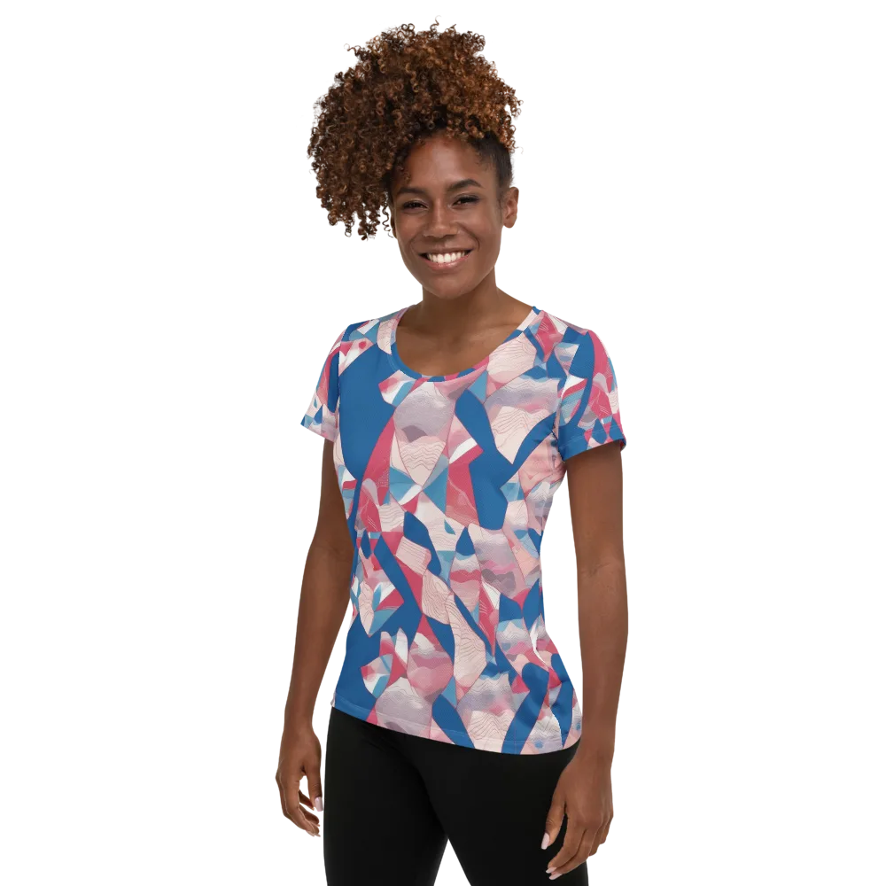 Pink Tectonics on Women's Athletic T-Shirt — Left