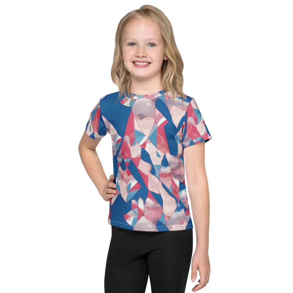 Pink Tectonics on Kids Crew Neck T-Shirt — Front