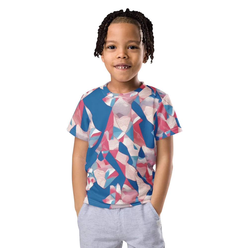 Pink Tectonics on Kids Crew Neck T-Shirt — Front