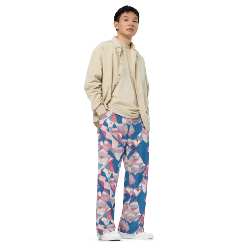 Pink Tectonics on a Wide-Leg Pants