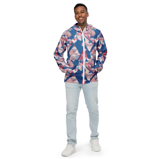Pink Tectonics on a Men's Windbreaker