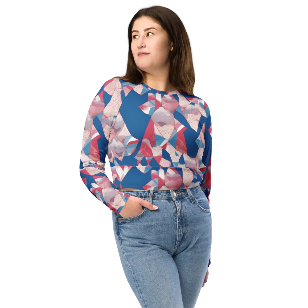 Pink Tectonics on Long Sleeve Crop Top — Front