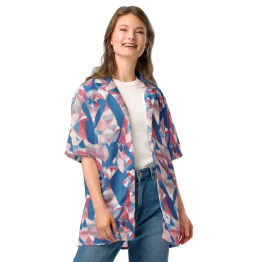 Pink Tectonics on a Button Shirt