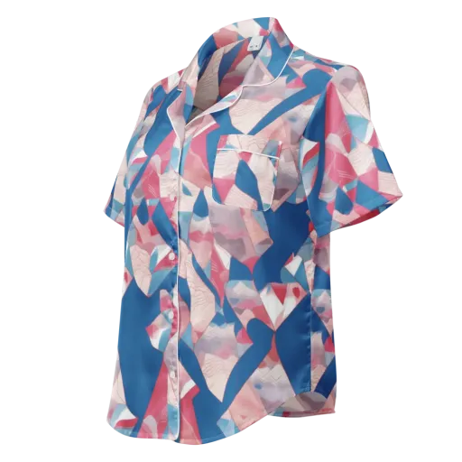 Pink Tectonics on a Women's Short Sleeve Pajama Top