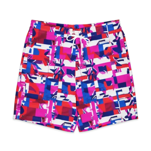 Hot Pink Geometry on a Men's Board Shorts