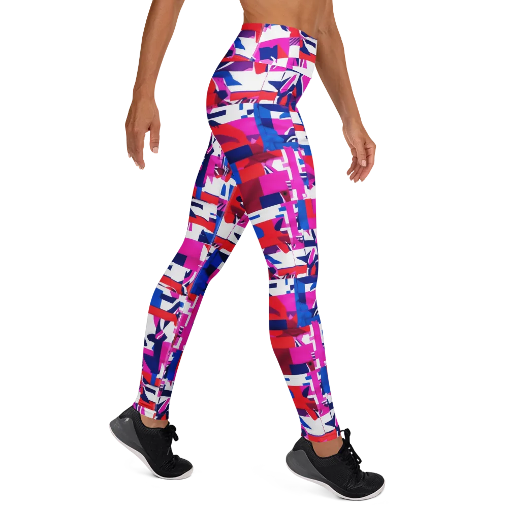 Hot Pink Geometry on Yoga Leggings — Right