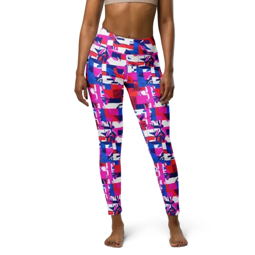 Hot Pink Geometry on a Yoga Leggings