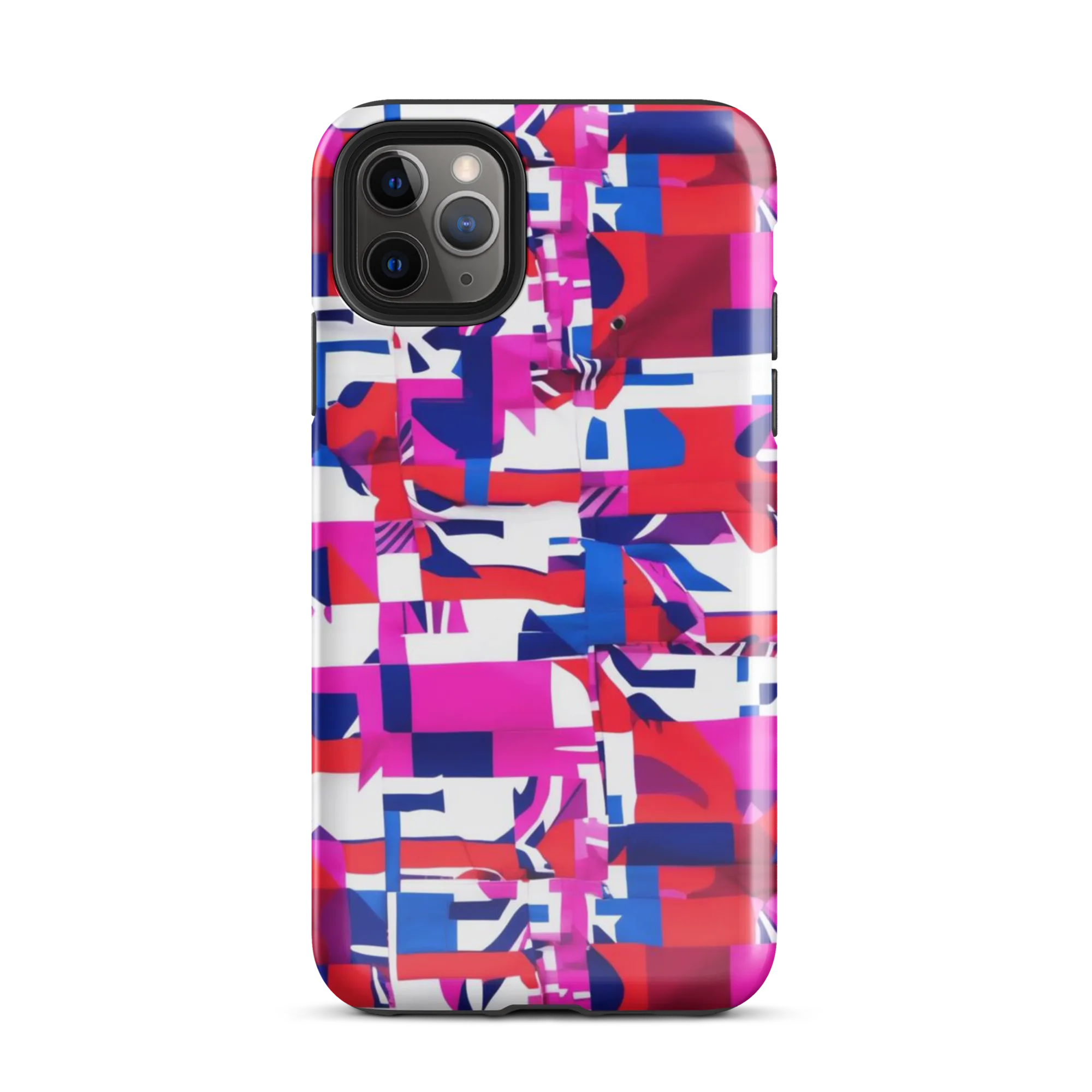 Hot Pink Geometry on Tough Case for iPhone® — Front