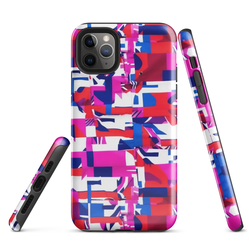 Hot Pink Geometry on Tough Case for iPhone® — Front