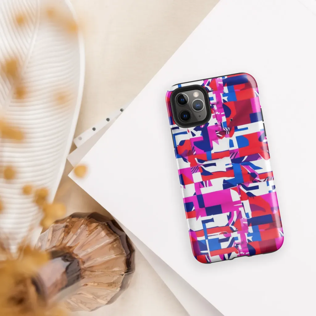 Hot Pink Geometry on Tough Case for iPhone® — Front